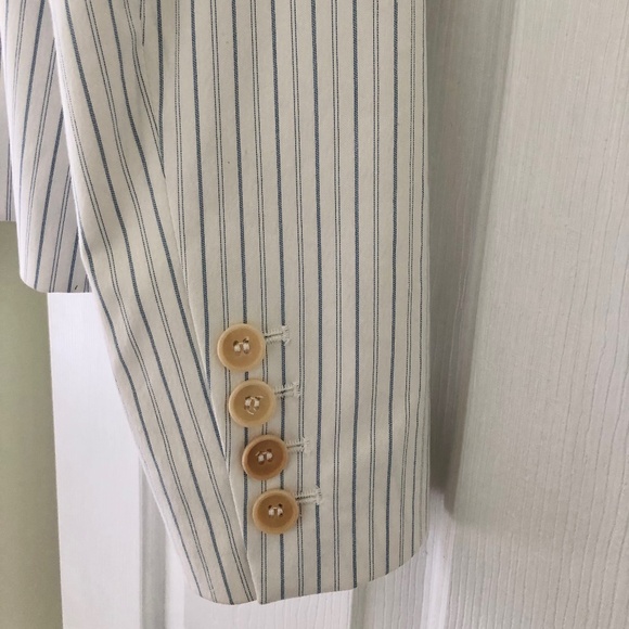 Theory light blue and white striped Blazer - Picture 5 of 6